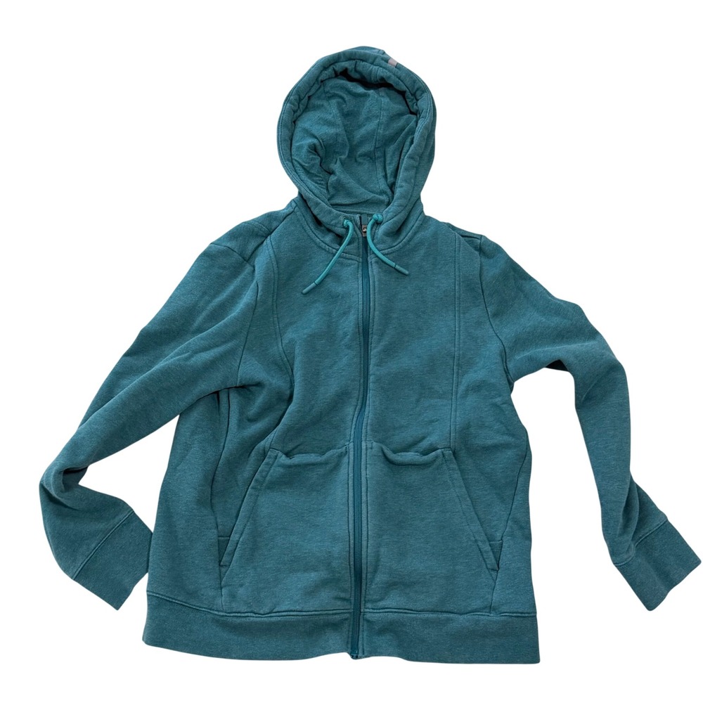 Figs On-Shift Full Zip Hoodie Teal Jacket sz M Nurse Workwear Warm Cozy